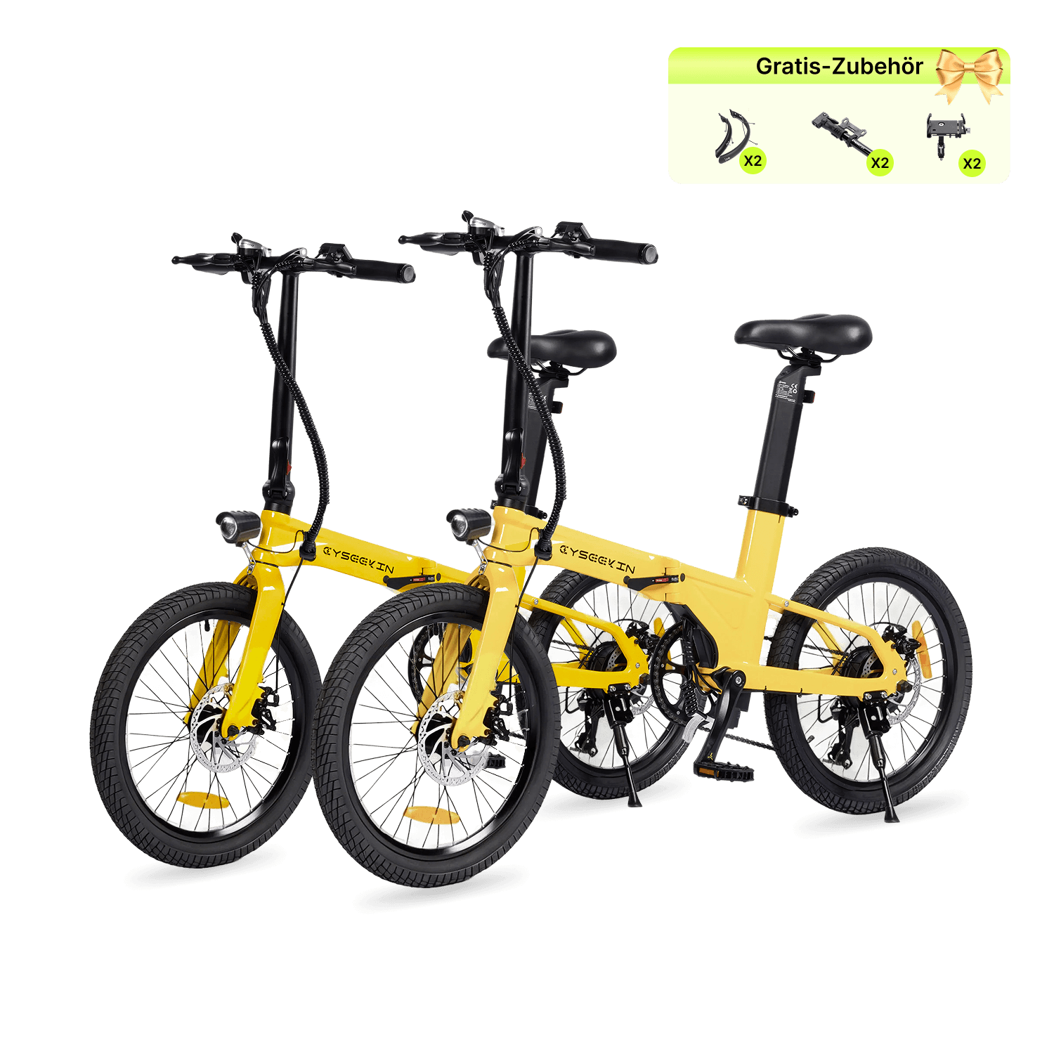 Pack double vélo électrique pliant Cyseekin C10 – Parfait pour couples & navetteurs