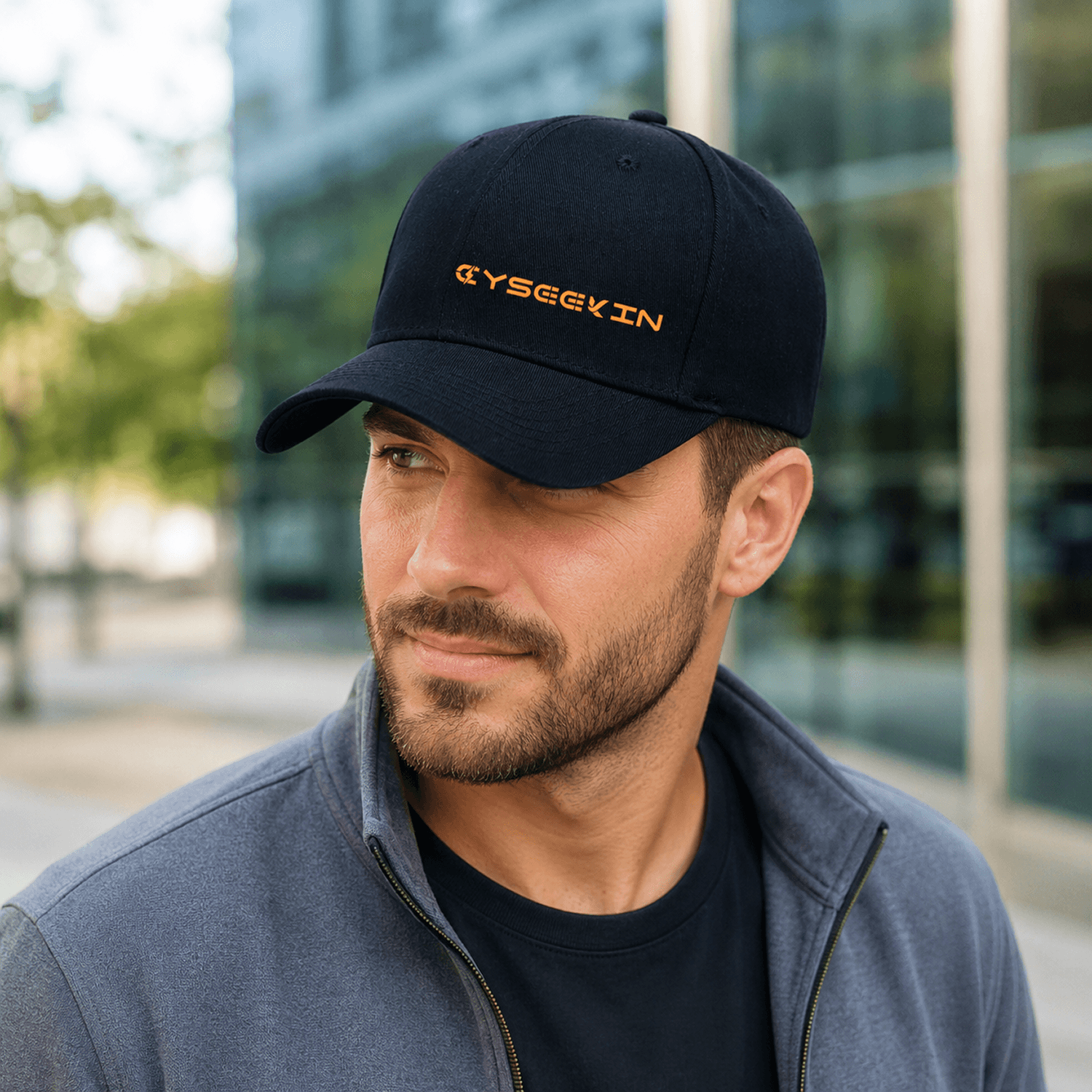 Cyseekin Cap Schwarz – Unisex Baseball Cap mit gesticktem Logo