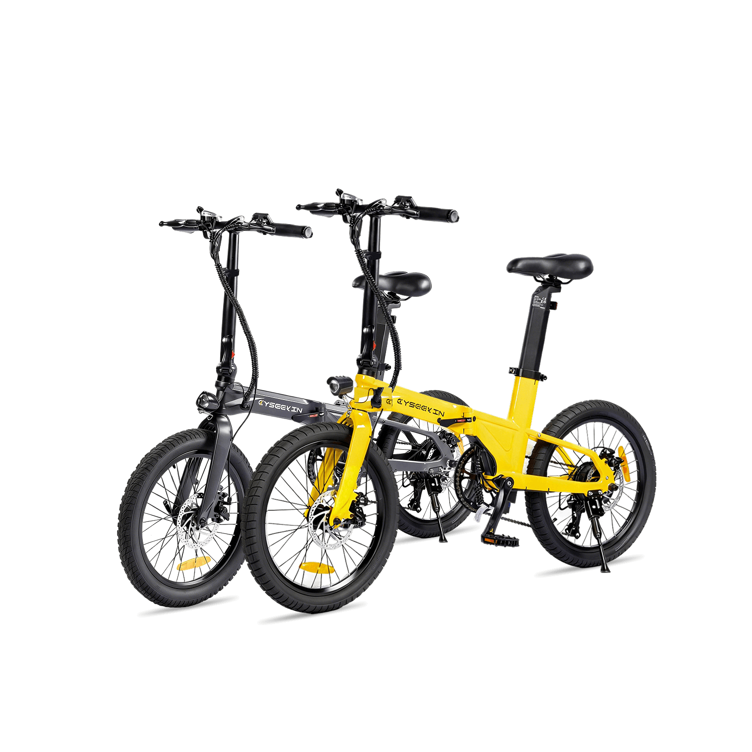 Cyseekin C10 Klapprad-E-Bike 2er-Set in Schwarz und Gelb