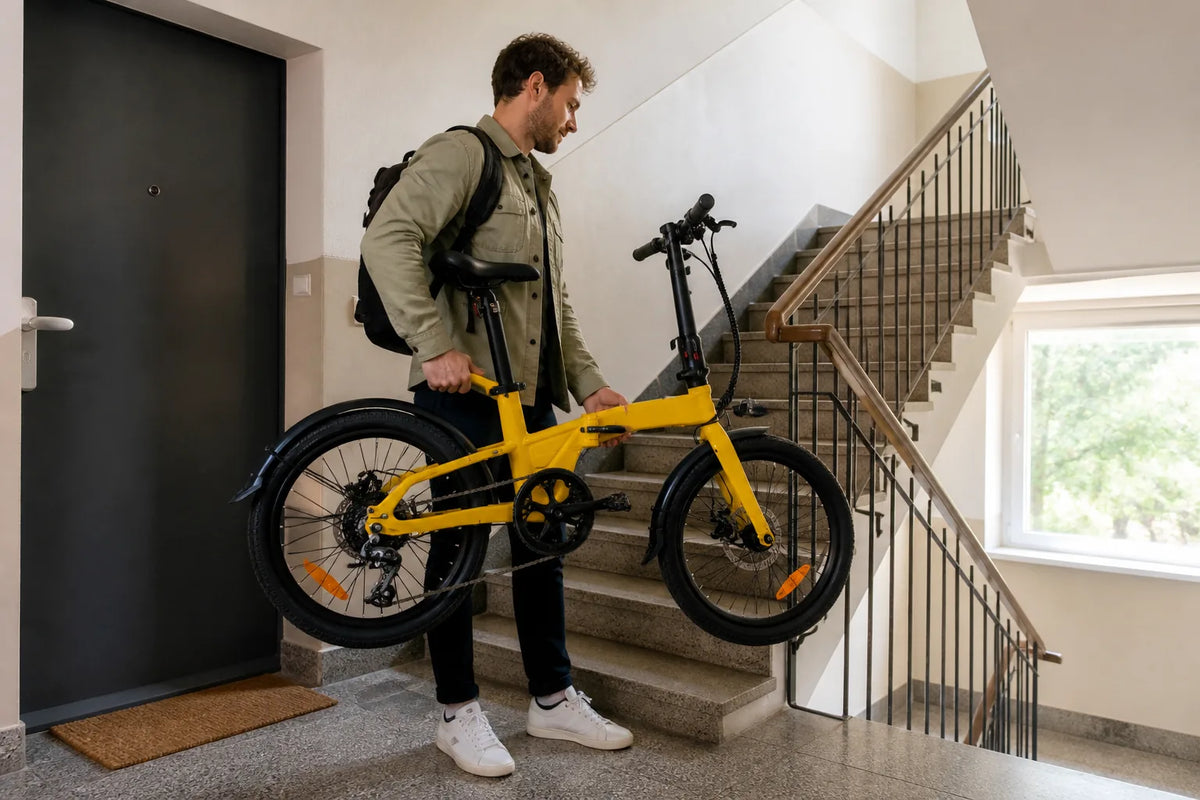 E-Bike die Treppe tragen: So prüfen Sie Gewicht, Griff und Weg