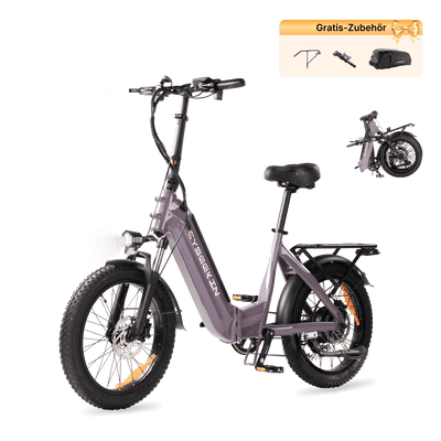 C20 Bicicleta eléctrica plegable con cuadro bajo