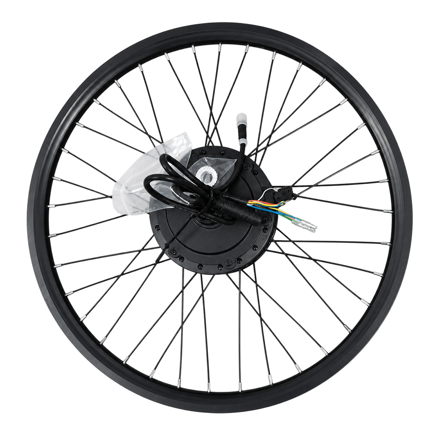 Schwarzes Hinterrad mit Nabenmotor für das Cyseekin C10 E-Bike
