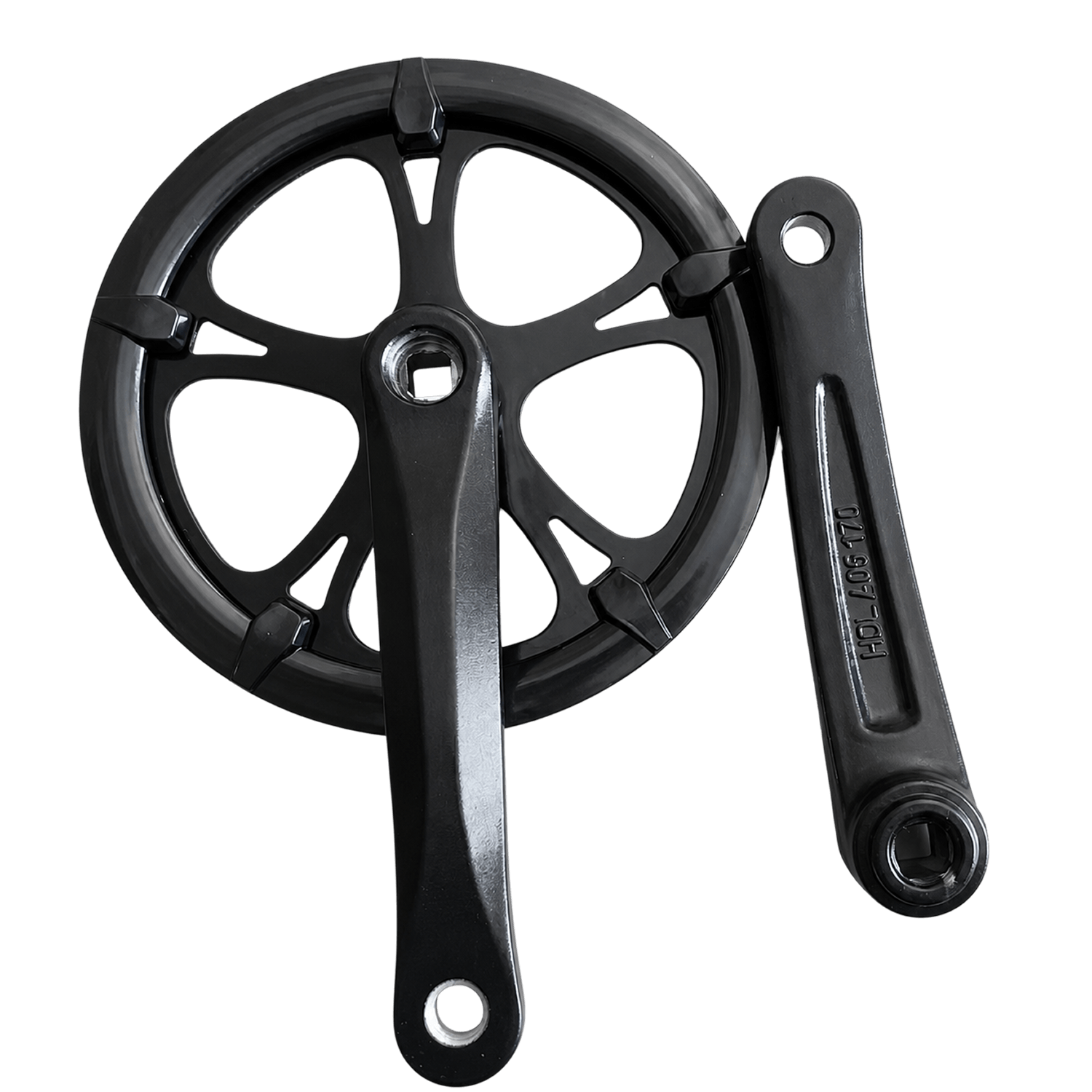 Schwarzer Kurbelsatz mit Kettenblatt für das Cyseekin C10 E-Bike