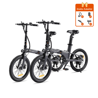 Cyseekin C10 2er-Pack Falt-E-Bike 20 Zoll in Schwarz