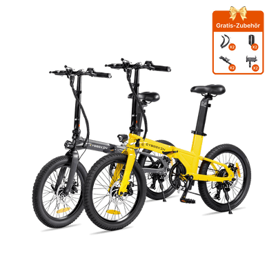 Cyseekin C10 2er-Pack Falt-E-Bike 20 Zoll in Schwarz und Gelb
