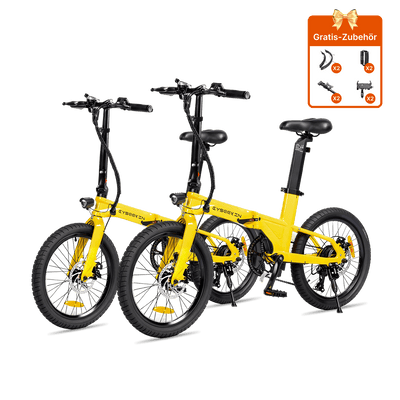 Cyseekin C10 2er-Pack Falt-E-Bike 20 Zoll in Gelb