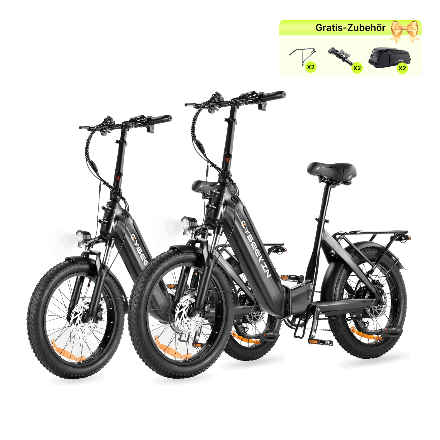 Cyseekin C20 Mini-Cargo Folding E-Bike 2-Pack – More Storage for Everyday, Shopping & Commuting
