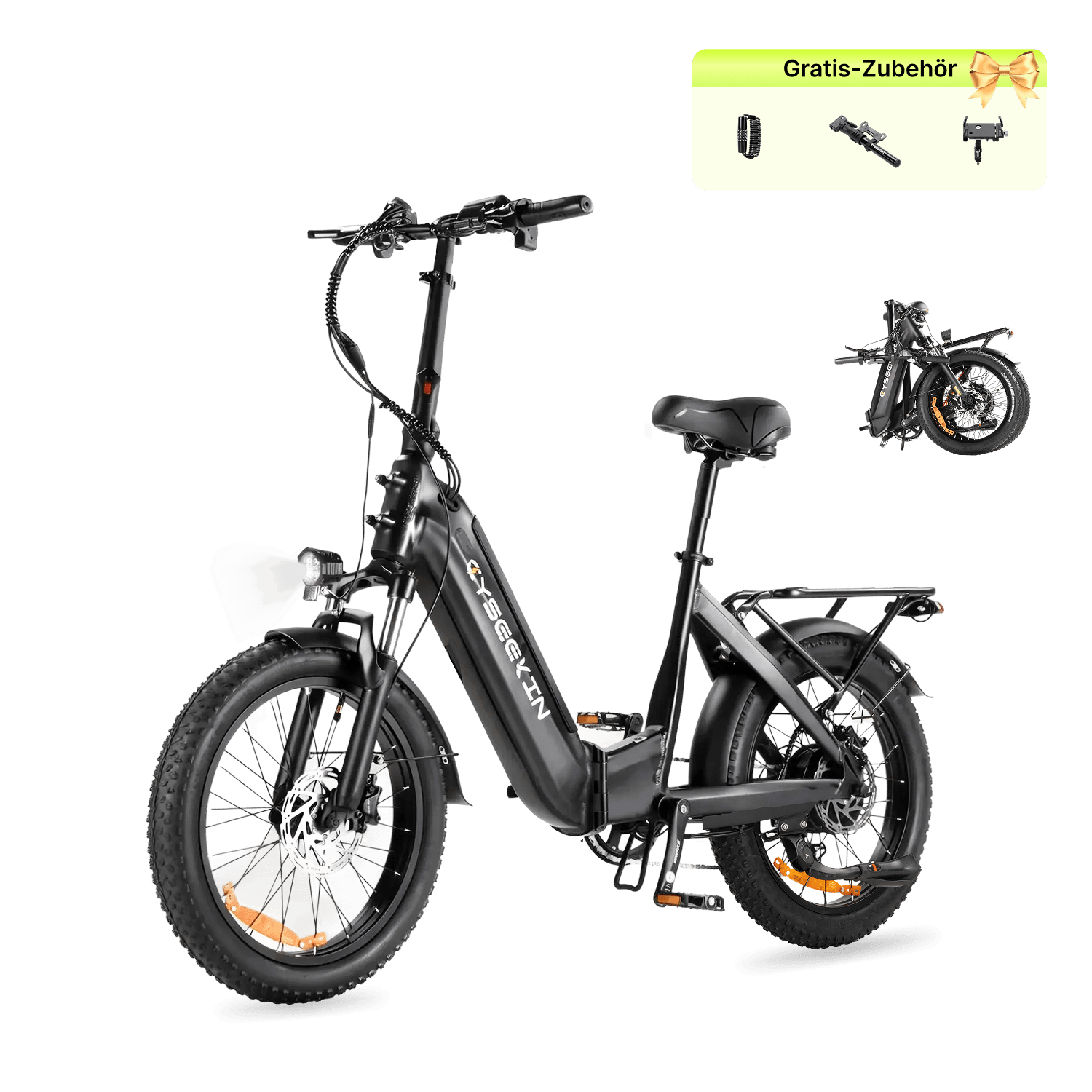 Cyseekin C20 Fat Tire E-Bike mit Tiefeinstieg für Stadt Schotter und Freizeit