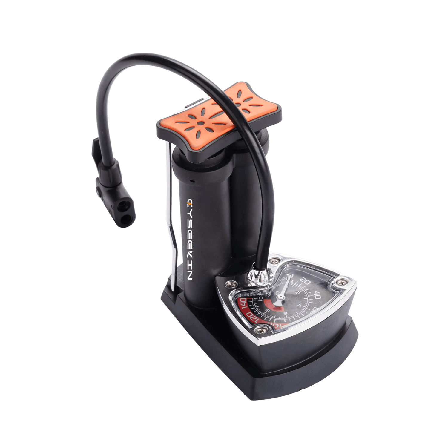 Fahrrad-Fußpumpe mit Manometer (AV/SV)