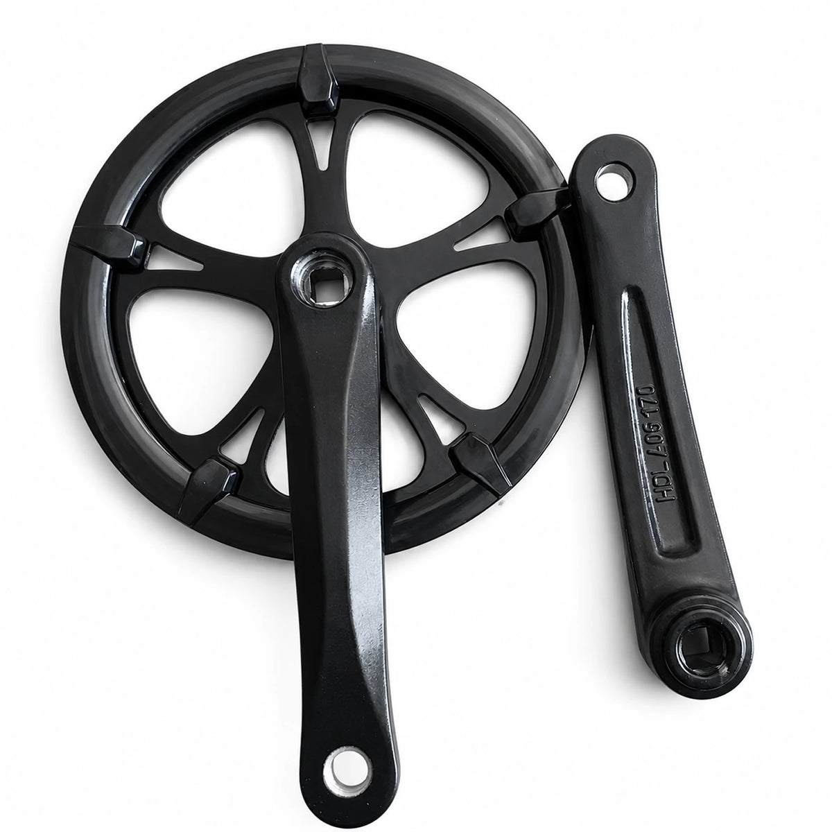 Schwarzer Kurbelsatz mit Kettenblatt für das Cyseekin C10 E-Bike