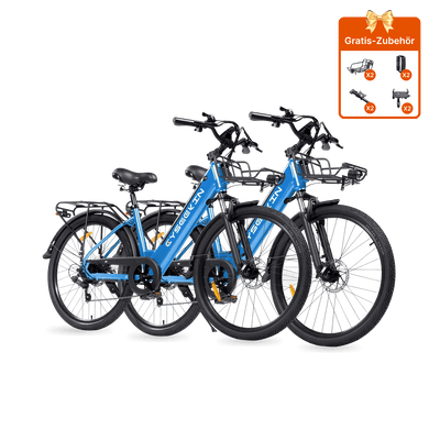 Cyseekin S10 City E-Bike 2er-Set in Blau für Paare und Familien