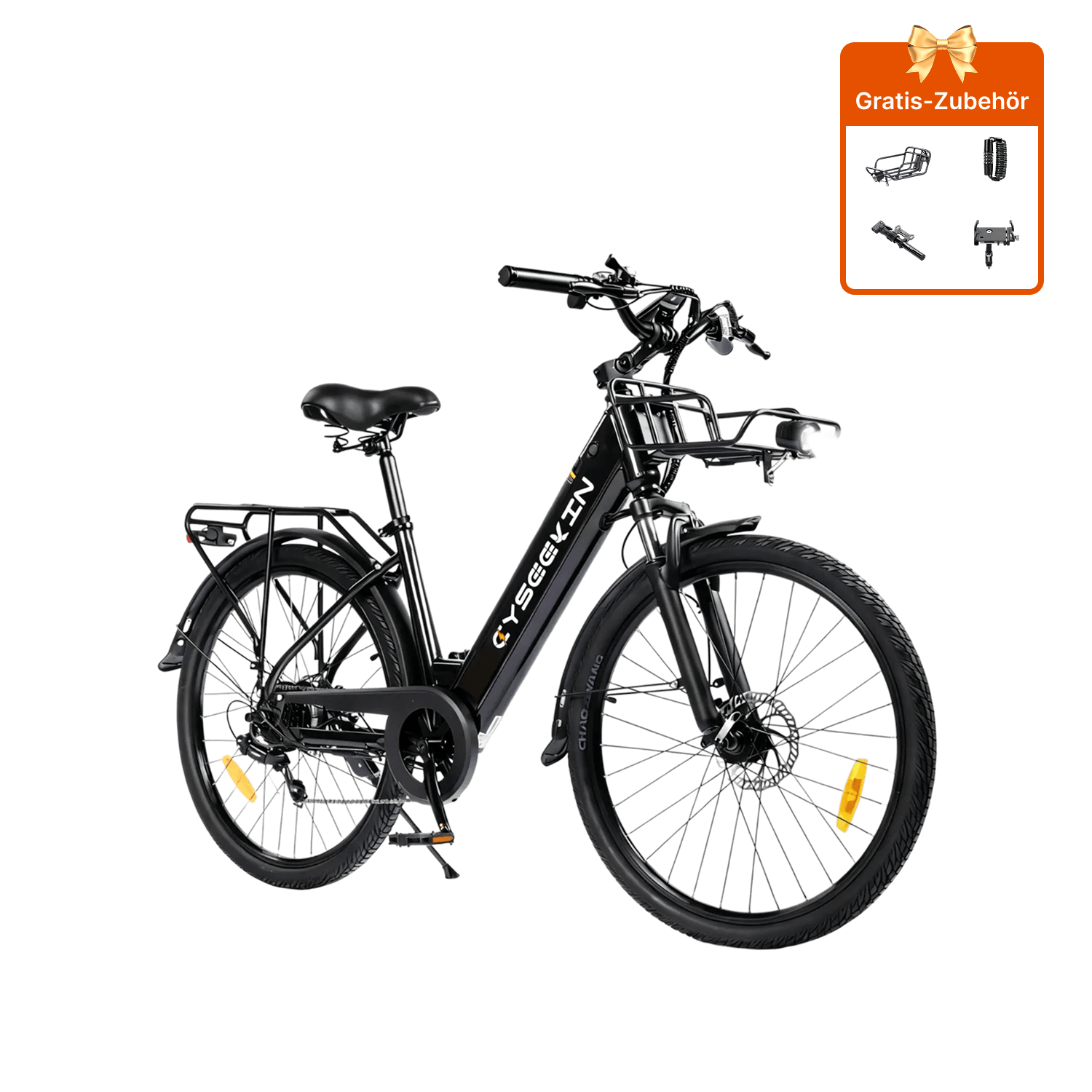 Cyseekin S10 City E-Bike 26 Zoll in Schwarz